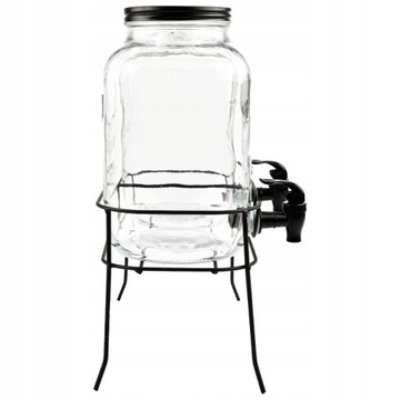 СТЕКЛЯННАЯ БАНКА НА ПОДСТАВКЕ С КРАНОМ ДЛЯ ЛИМОНАДНЫХ СОКОВ, НАПИТКОВ БАНКА 4Л ПОДСТАВКА