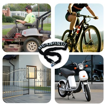 ЦЕПЬ ЗАМКА С КЛЮЧОМ для велосипеда, скутера Scooter Strong, ЧЕРНАЯ