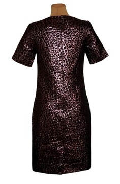 SIMPLE elegancka sukienka w metaliczny wzór NOWA 34 36