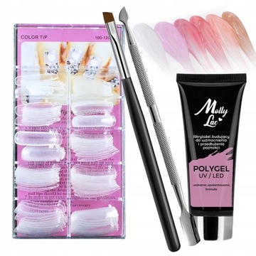 Zestaw akrylożel Molly Lac POLY GEL 50ml + formy