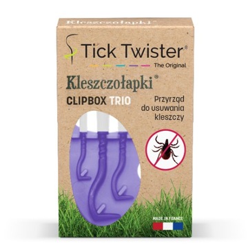 Tick Twister KLESZCZOŁAPKI HACZYKI DO USUWANIA KLESZCZY BRELOK FIOLETOWY