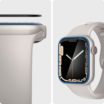 2 полноэкранных защитных стекла Spigen Ez Fit для Apple Watch 7, 8, 9, 45 мм
