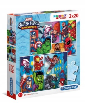PUZZLE 2x20 SUPERHERO 24768 CLEMENTONI