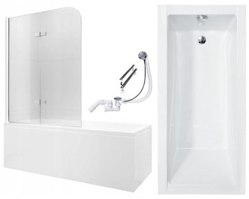 WANNA BESCO MODERN Z PARAWAN/EM 120x70 cm OBUDOWA