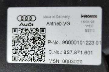 VZPĚRA/TLAKOVAČ MECHANIZMUS STŘECHA AUDI TT 8S 8S7871601 15-