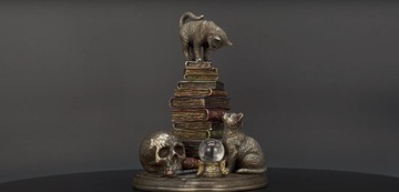 Figurka Rzeźba Statuetka Kot na książkach RZEŹBA VERONESE WU78012A4