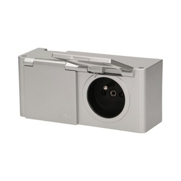 Gniazdo elektryczne blatowe Virone srebrne FS-11