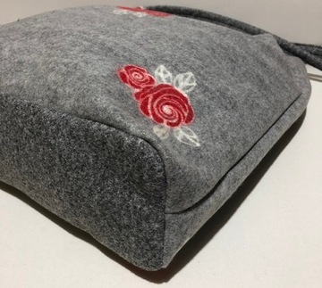 TORBA WOREK TOREBKA SZHOPERKA FLAUSZ KWIATY