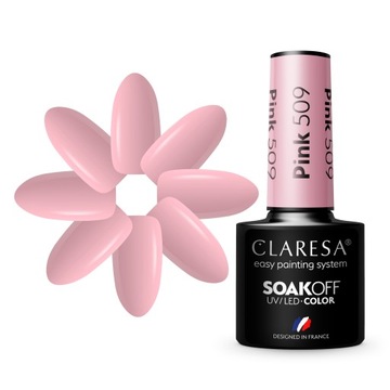 CLARESA RÓŻOWY LAKIER HYBRYDOWY PINK 509 5ml