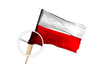 Flaga Polski PREMIUM 112x70 cm na drzewiec