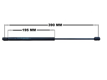 SIŁOWNIK GAZOWY SZYBA PRZEDNIA CASE 390MM/150NN