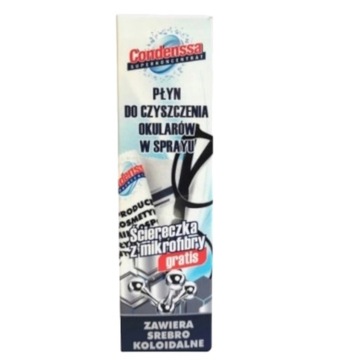 Płyn spray preparat do czyszczenia okularów ze ściereczką z mikrofibry 60ml