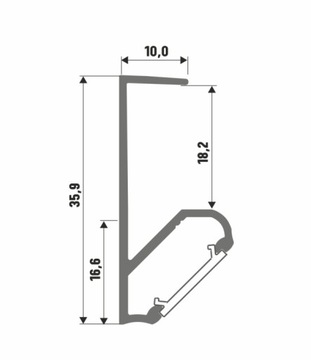Q18 ЧЕРНЫЙ АЛЮМИНИЕВЫЙ ПРОФИЛЬ 2М ДЛЯ СВЕТОДИОДНЫХ ЛЕНТ