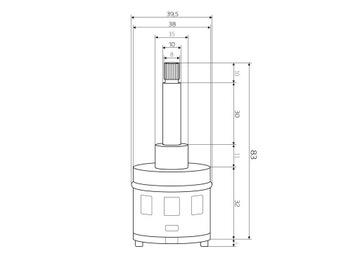 Ceramiczny przełącznik funkcji 40mm do baterii 5F