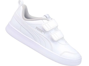 PUMA COURTFLEX V2 V INF 371544 04 BUTY DZIECIĘCE TRAMPKI BIAŁE NA RZEPY