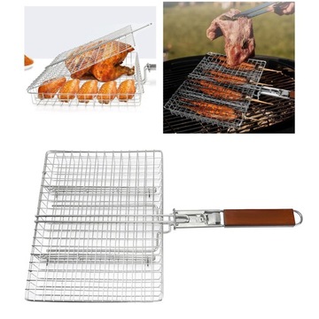 Корзина для гриля для рыбы, 3 разделенные секции, решетки для барбекю.