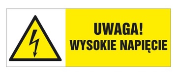 NAKLEJKA BHP Wysokie napięcie 52 x 148 mm