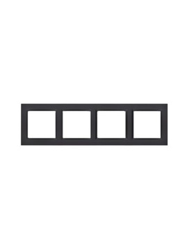 Ramka poczwórna czarny mat Simon10 CR4/49