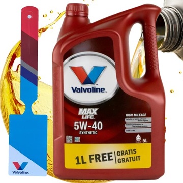 OLEJ VALVOLINE 5W40 MAXLIFE 5L API SN/CF, ACEA A3/B4 + ZAWIESZKA OLEJOWA