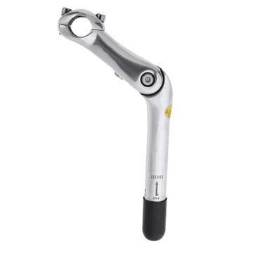 Regulowany mostek rowerowy i przedłużacz srebrny 25,4 mm