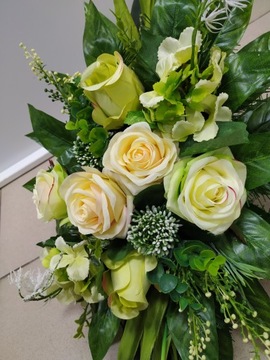 Komplet na grób, stroik 80 cm + bukiet na cmentarz