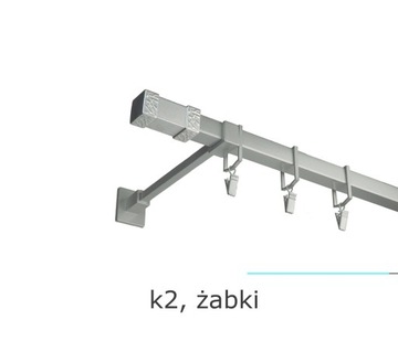 Металлический карниз одинарный квадратный, 250 см.