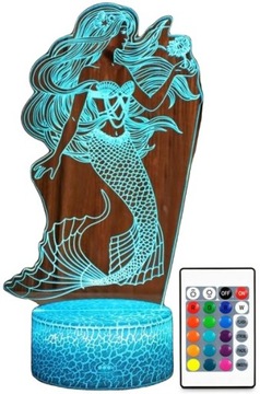 LAMPA 3D LED MAŁA SYRENKA MERMAID DREAMTOPIA