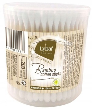 LYBAR PATYCZKI BAMBUSOWE PUDEŁKO OKRĄGŁE 200SZT