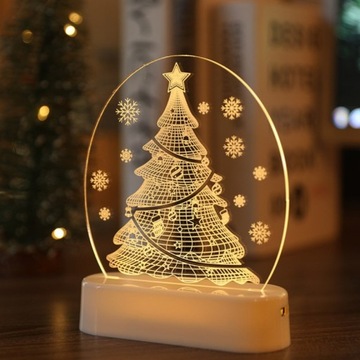 Lampki nocne 3D, świąteczna dekoracja stołu