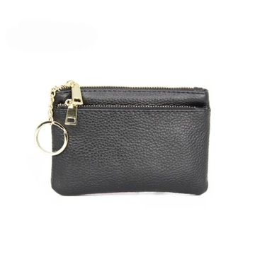 Fashion Coin Purse Ladies Real Leather Wallets Coin Pouch with Zipper
