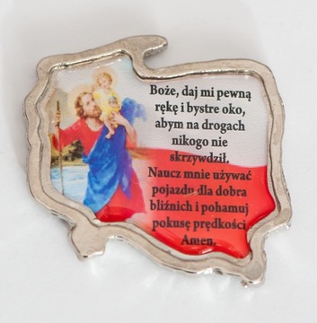 Naklejka przylepiec Polska z modlitwą