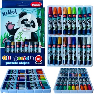 KREDKI PASTELOWE PASTELE OLEJNE 18 KOLORÓW REXUS
