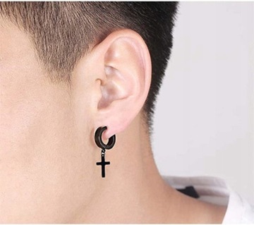 СЕРЬГИ ЧЕРНЫЙ КРЕСТ, ХИРУРГИЧЕСКАЯ СТАЛЬ