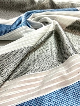 Материал Полосы Белый Серый Синий Меланж Ширина ткани 150 см.