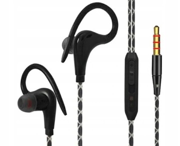 Słuchawki douszne z hakiem na ucho kabel 1,2m