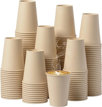 KUBKI PAPIEROWE 250ML DO KAWY NAPOJÓW KRAFT 100 SZT