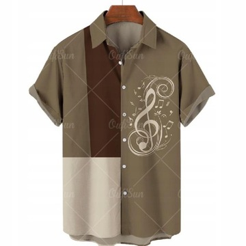 Koszula Summer Men; H Hawajs Shirt Men; S Retro 3D