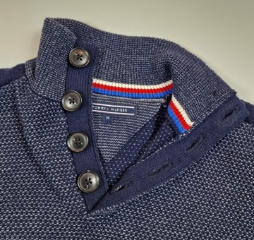 Tommy Hilfiger GRANATOWY SWETER