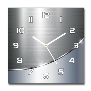 Zegar szklany kwadratowy Metalowa abstrakcja 30x30