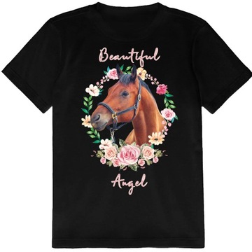 T-SHIRT KOSZULKA KONIE 140 146 JAKOŚĆ JAKOŚĆ