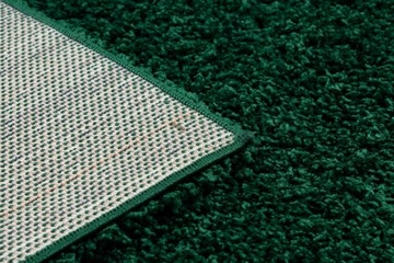 Плюшевый мохнатый коврик бутылочный зеленый 140х190.