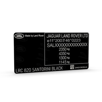 LAND ROVER JAGUAR USA TABULKA NÁLEPKA VÝROBNÍ ŠTÍTEK ZASTEPCZA VIN