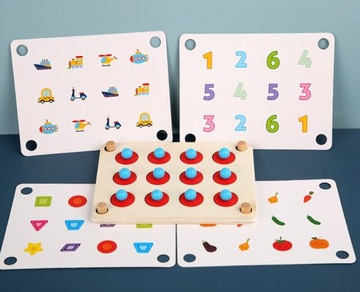 ДЕРЕВЯННАЯ ПАЗЛ-ПАЗЗЛ ПАМЯТЬ ИГРА МОНТЕССОРИ