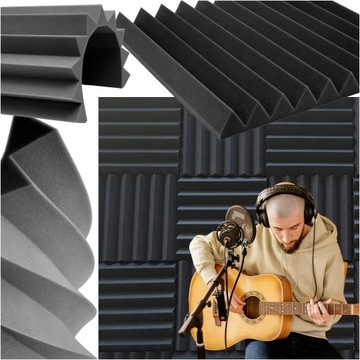 MATA WYGŁUSZAJĄCA PIANKA AKUSTYCZNA KLIN NA ŚCIANĘ PANEL 50x50 GRUBA 5cm