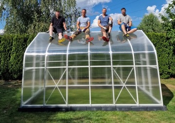 ТЕПЛИЧНЫЙ ТУННЕЛЬ ИЗ ПОЛИКАРБОНАТА 15М2 250Х600 ПТФ ПОЛЬСКИЙ АЛЮМИНИЙ ГРАФИТ