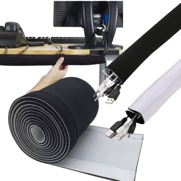 ОРГАНАЙЗЕР НАКЛАДКА КАБЕЛЯ КРЫШКА НА РЕЗКЕ-ВЕЛКРО ВМЕСТИТ МНОГО КАБЕЛЕЙ