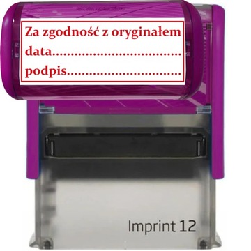 PIECZĄTKA ZA ZGODNOŚĆ Z ORYGINAŁEM TRODAT 8912 DO FIRMY BIURA FIOLETOWA