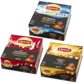 Zestaw herbat czarnych ekspresowych Lipton mix 3x92 torebki 534g