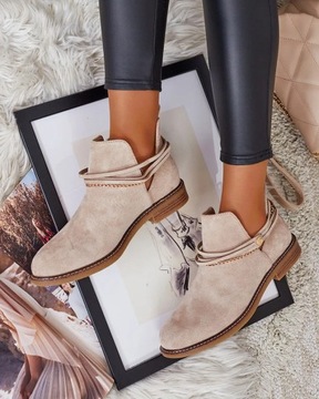 БЕЖЕВЫЕ ЖЕНСКИЕ БОТИНКИ RIZOR 37 БОТИНКИ