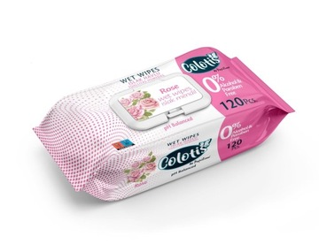 COLOTIS ROSE CHUSTECZKI NAWILŻANE RÓŻA 120 szt